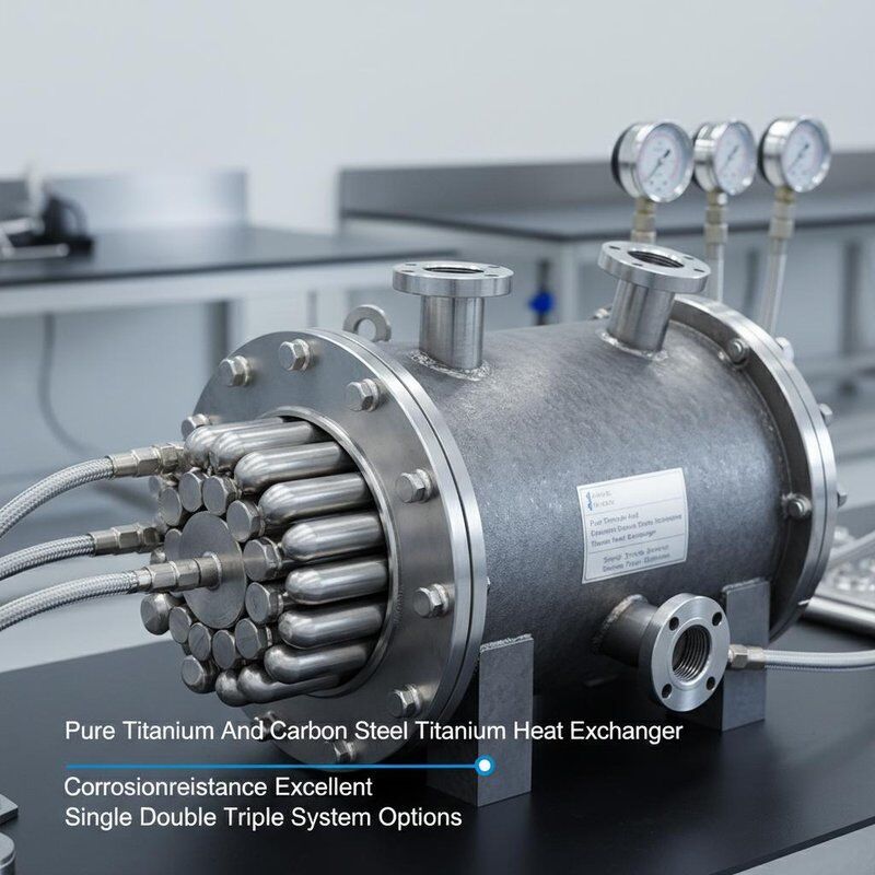 Wymiennik ciepła z tytanu i stali węglowej o doskonałej odporności na korozję i opcji pojedynczego podwójnego trójkąta systemu