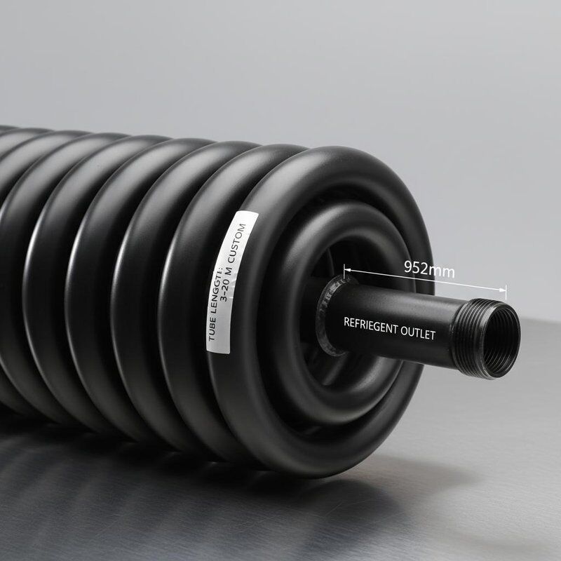 Spray Black Antirust Paint Koaksjalny wymiennik ciepła z wyjściem chłodniczym 9,52 mm i spiralną konstrukcją skręcania
